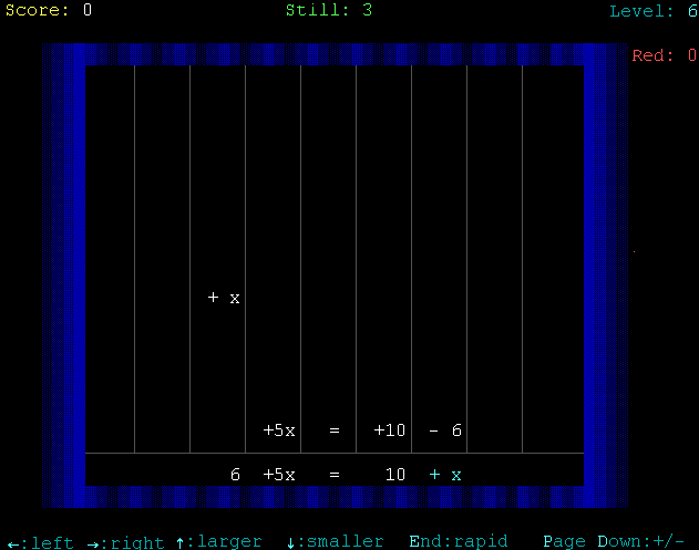 Move the falling x and y and resolve the equation!