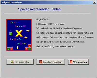  Choose sound and size of the screen in the welcome screen